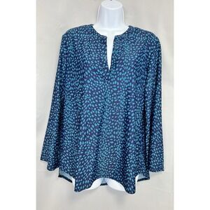 JUDE‎ CONNALLY Women's Large Pullover Tunic Jude Cloth Blue  Top Long Sleeves